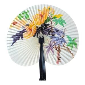 Vintage Fold Up Paper Handheld Fan Floral China